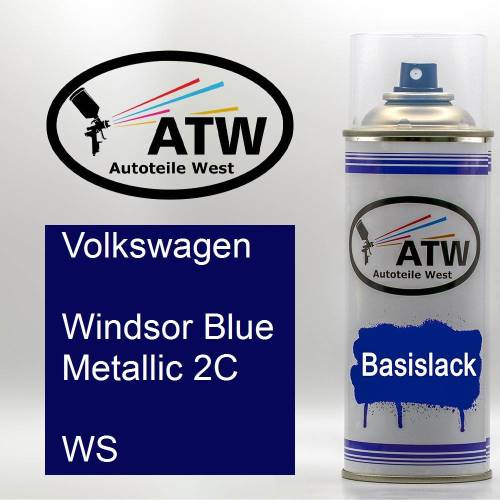 Volkswagen, Windsor Blue Metallic 2C, WS: 400ml Sprühdose, von ATW Autoteile West.